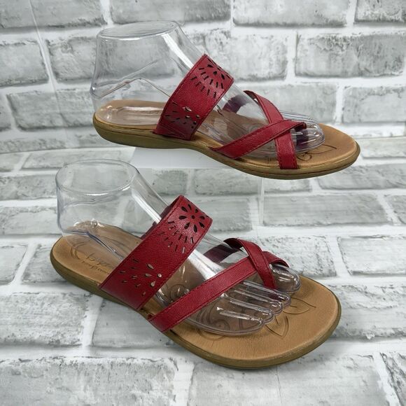 BOC Born Women's Size 8 Red Cut-Out Flower Comfort Cut Toe Sandals - Picture 4 of 11